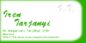 iren tarjanyi business card